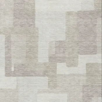 3' X 5' Beige Tan And Taupe Abstract Washable Indoor Outdoor Area Rug