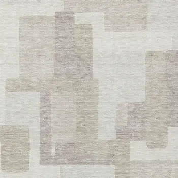 5' X 8' Beige Tan And Taupe Abstract Washable Indoor Outdoor Area Rug