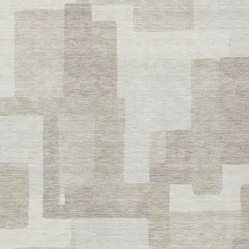 10' X 14' Beige Tan And Taupe Abstract Washable Indoor Outdoor Area Rug
