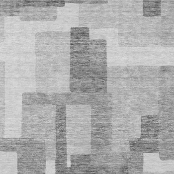 8' X 10' Silver And Charcoal Abstract Washable Indoor Outdoor Area Rug