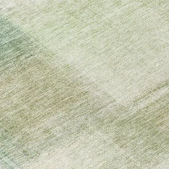 8' Artichoke Green And Beige Round Abstract Washable Indoor Outdoor Area Rug