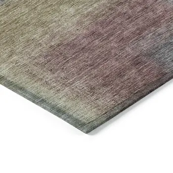 8' X 10' Beige Mauve And Brown Abstract Washable Indoor Outdoor Area Rug