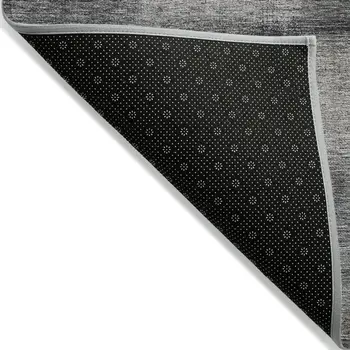 5' X 8' Charcoal Gray And Silver Abstract Washable Indoor Outdoor Area Rug