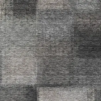8' X 10' Charcoal Gray And Silver Abstract Washable Indoor Outdoor Area Rug
