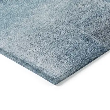 5' X 8' Denim Blue And Navy Blue Abstract Washable Indoor Outdoor Area Rug