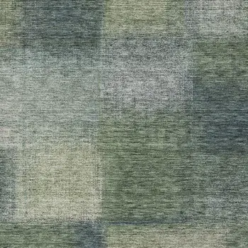 5' X 8' Olive Green And Gray Abstract Washable Indoor Outdoor Area Rug