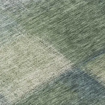 8' Olive Green And Gray Round Abstract Washable Indoor Outdoor Area Rug