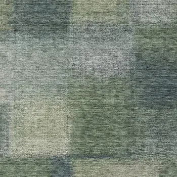 8' X 10' Olive Green And Gray Abstract Washable Indoor Outdoor Area Rug