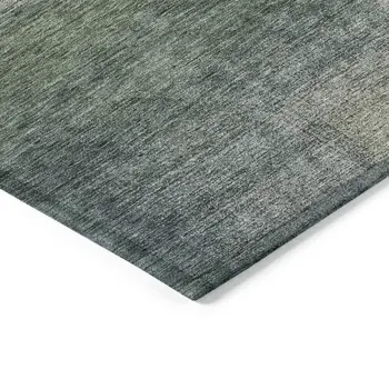 9' X 12' Olive Green And Gray Abstract Washable Indoor Outdoor Area Rug