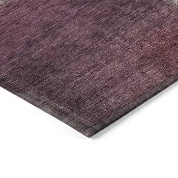 3' X 5' Plum Mauve And Beige Abstract Washable Indoor Outdoor Area Rug