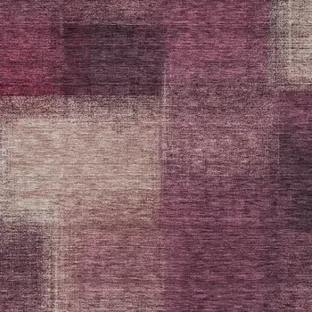 9' X 12' Plum Mauve And Beige Abstract Washable Indoor Outdoor Area Rug