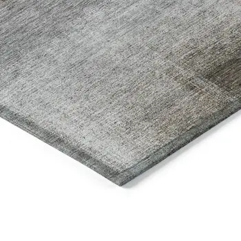 5' X 8' Silver Gray And Beige Abstract Washable Indoor Outdoor Area Rug