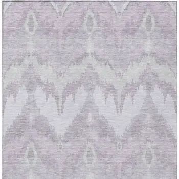 5' X 8' Lavender Purple And Gray Ikat Washable Indoor Outdoor Area Rug