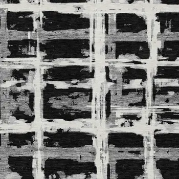 10' X 14' Black Gray And Silver Striped Washable Indoor Outdoor Area Rug
