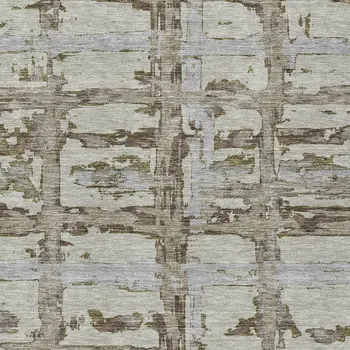 3' X 5' Taupe Gray And Brown Striped Washable Indoor Outdoor Area Rug