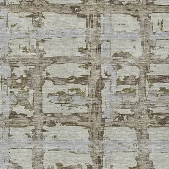 8' X 10' Taupe Gray And Brown Striped Washable Indoor Outdoor Area Rug