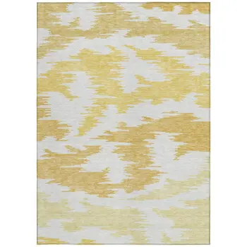 10' X 14' Gold Beige And Wheat Abstract Washable Indoor Outdoor Area Rug