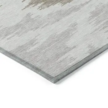 8' X 10' Ivory Beige And Brown Abstract Washable Indoor Outdoor Area Rug