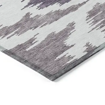 10' X 14' Purple Lavender And Ivory Abstract Washable Indoor Outdoor Area Rug