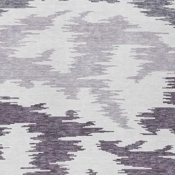 10' X 14' Purple Lavender And Ivory Abstract Washable Indoor Outdoor Area Rug
