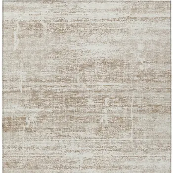 3' X 5' Beige Taupe And Ivory Abstract Washable Indoor Outdoor Area Rug
