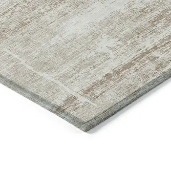 5' X 8' Beige Taupe And Ivory Abstract Washable Indoor Outdoor Area Rug