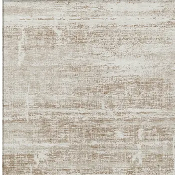 9' X 12' Beige Taupe And Ivory Abstract Washable Indoor Outdoor Area Rug
