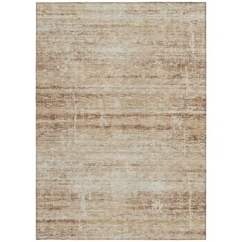 5' X 8' Copper Beige And Taupe Abstract Washable Indoor Outdoor Area Rug