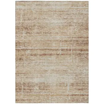 8' X 10' Copper Beige And Taupe Abstract Washable Indoor Outdoor Area Rug