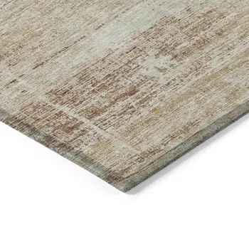 8' X 10' Copper Beige And Taupe Abstract Washable Indoor Outdoor Area Rug