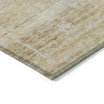 3' X 5' Gold Beige And Wheat Abstract Washable Indoor Outdoor Area Rug