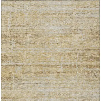 8' X 10' Gold Beige And Wheat Abstract Washable Indoor Outdoor Area Rug