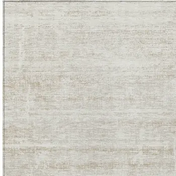 10' X 14' Ivory Beige And Tan Abstract Washable Indoor Outdoor Area Rug