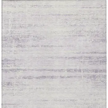 3' X 5' Lavender Purple And Ivory Abstract Washable Indoor Outdoor Area Rug