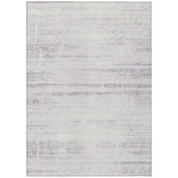 5' X 8' Lavender Purple And Ivory Abstract Washable Indoor Outdoor Area Rug