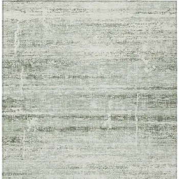 3' X 5' Sage Artichoke Green And Ivory Abstract Washable Indoor Outdoor Area Rug