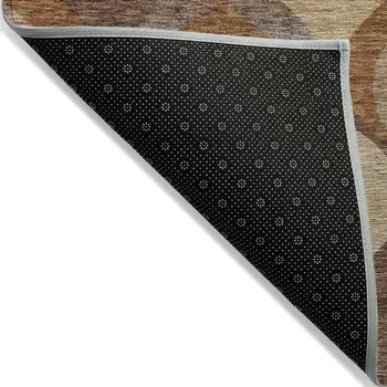 8' X 10' Copper Beige And Taupe Ogee Washable Indoor Outdoor Area Rug
