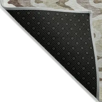 10' X 14' Beige Brown And Taupe Abstract Washable Indoor Outdoor Area Rug
