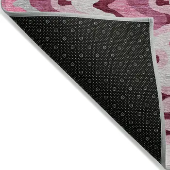 3' X 5' Blush Pink And Mauve Abstract Washable Indoor Outdoor Area Rug