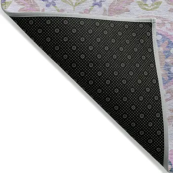 3' X 5' Blush Lavender And Purple Floral Washable Indoor Outdoor Area Rug