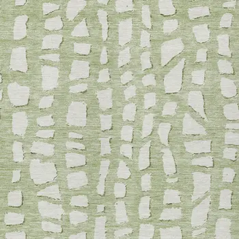 5' X 8' Artichoke Green And Ivory Abstract Washable Indoor Outdoor Area Rug