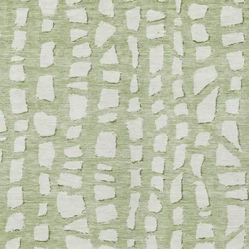 10' X 14' Artichoke Green And Ivory Abstract Washable Indoor Outdoor Area Rug