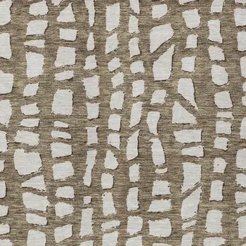 3' X 5' Brown And Ivory Abstract Washable Indoor Outdoor Area Rug