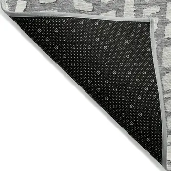 5' X 8' Gray And Ivory Abstract Washable Indoor Outdoor Area Rug