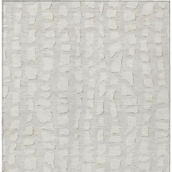 3' X 5' Ivory And Beige Abstract Washable Indoor Outdoor Area Rug