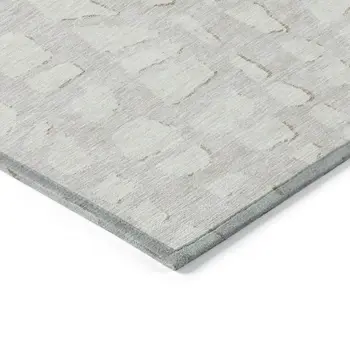 8' Ivory And Beige Round Abstract Washable Indoor Outdoor Area Rug
