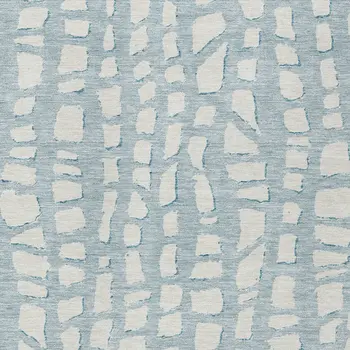 3' X 5' Sky Blue And Ivory Abstract Washable Indoor Outdoor Area Rug