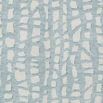 5' X 8' Sky Blue And Ivory Abstract Washable Indoor Outdoor Area Rug