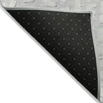 3' X 5' Silver And Ivory Abstract Washable Indoor Outdoor Area Rug