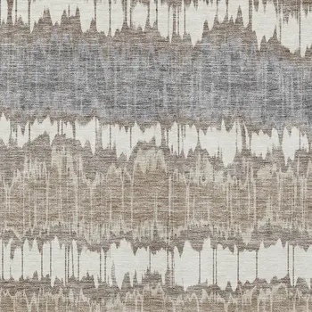 5' X 8' Taupe Brown And Ivory Striped Washable Indoor Outdoor Area Rug